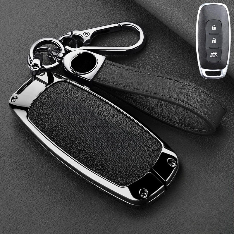 Zinc Alloy Leather Car Key Case Cover For Nissan Murano Qashqai Maxima Sentra - Image 4 of 4