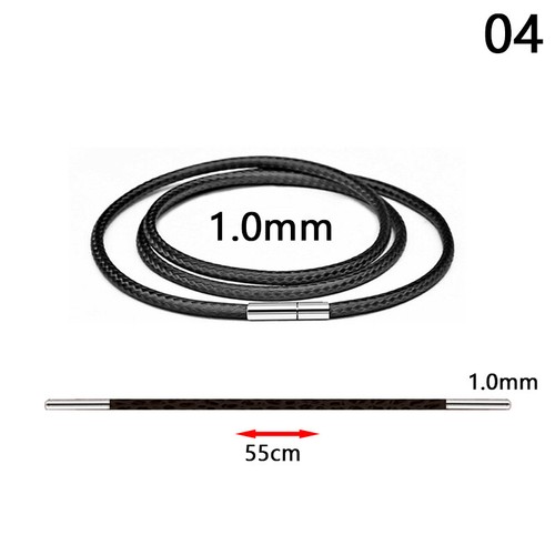 Women Men Necklace Cord Leather Cord Wax Rope Chain Stainless Steel Clasp DIY US - Picture 16 of 72