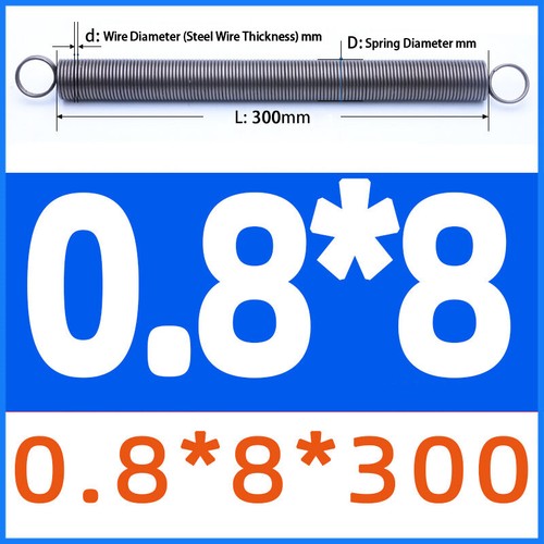 Long 300mm Spring Steel Extension Spring Wire Diameter 0.3mm-1.5mm OD 3mm-18mm - Picture 20 of 44