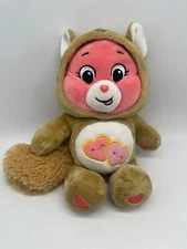 Care Bear Lov' A Lot  Bear Pink 12.5" Tall Plush Snuggle Hoodie  In Fox Costume