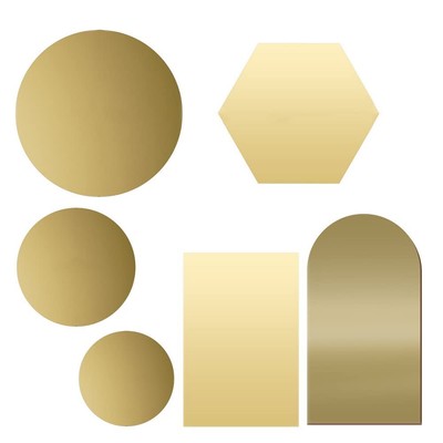 Acrylic Mirror Reflection Board Geometric Shape Gold Photo Background Set 6Pc
