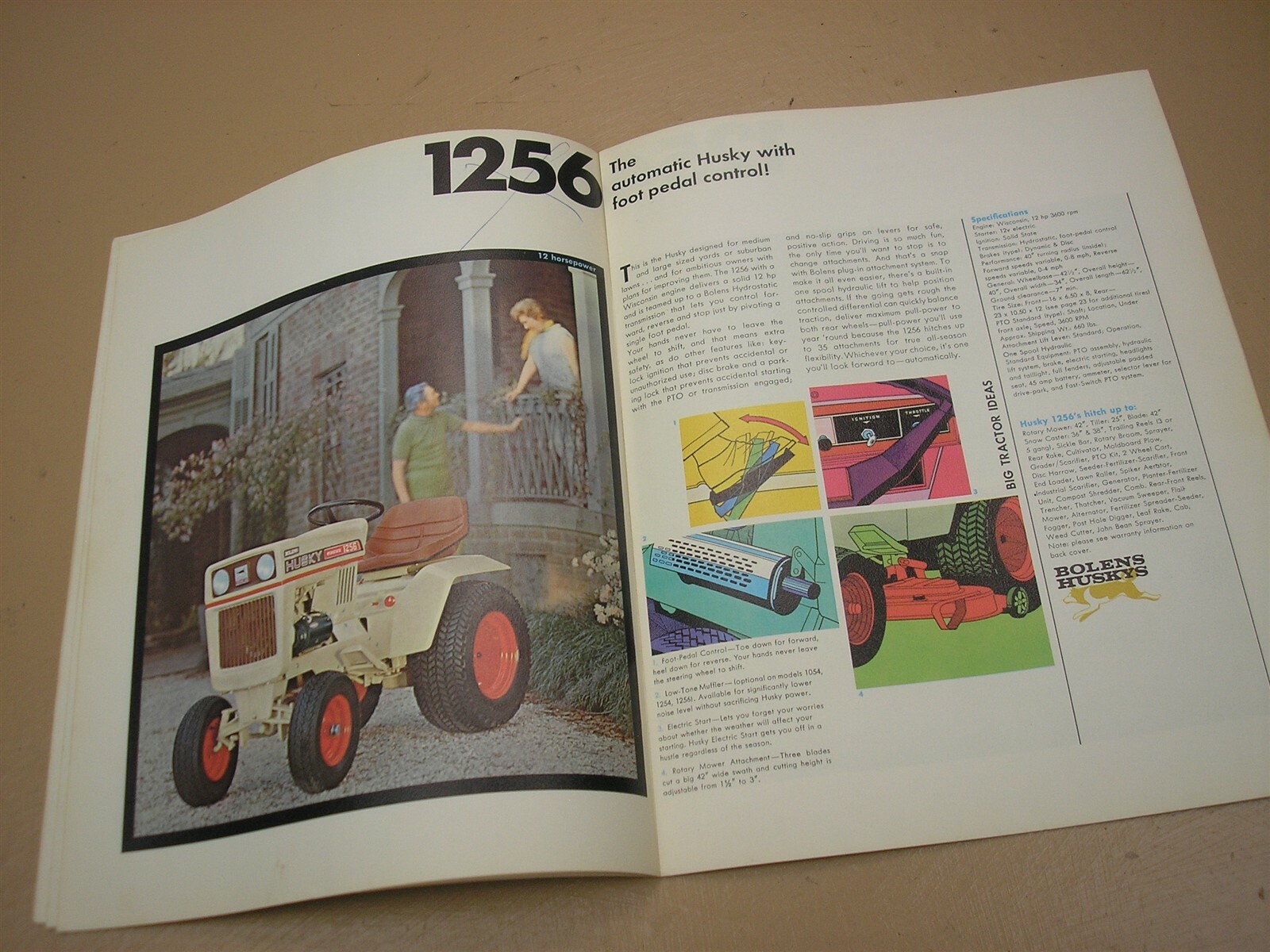 Bolens Husky Big Tractor Full Color Brochure 1886 1477 1476 1256 1054 ...