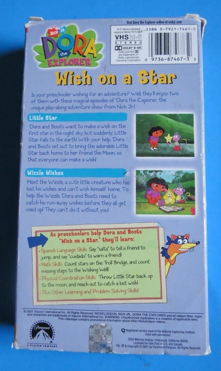 DORA THE EXPLORER~WISH ON A STAR~VHS, 2001~2 MAGICAL TALES