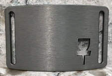 GRIP6 BELT BUCKLE - DISK GOLF GOAL - GUNMETAL GRAY - 1.5 INCH WIDE