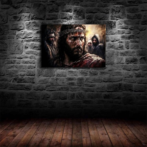 Suffering Jesus Poster Canvas Painting Print Modern Aesthetics Living Room - Picture 3 of 6