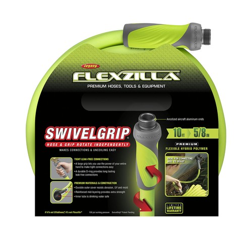 Flexzilla HFZG510YWS SwivelGrip leichter Gartenschlauch, grün, 5/8" Innendurchmesser x 10' - Bild 4 von 5