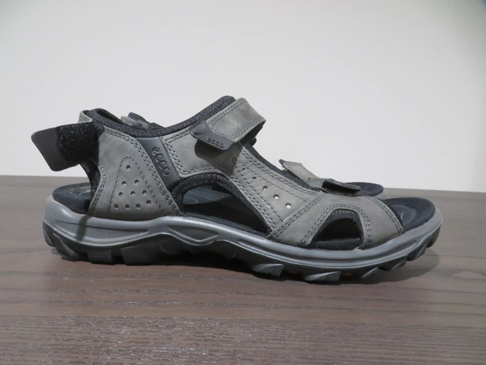 Ecco Offroad Yucatan Uomo 11 Sandali Grigio Pelle Escursionismo Sport Cinturino