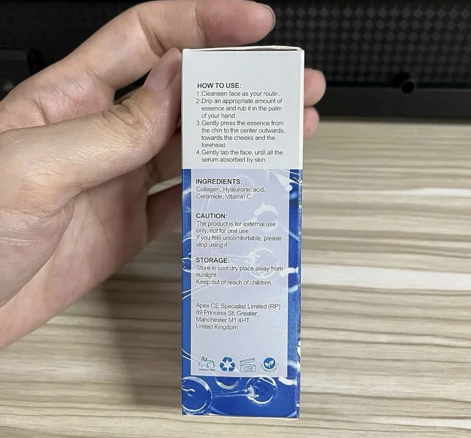 Peptídeo de ácido hialurônico vitamina C soro removedor de rugas reafirmador facial - Imagem 2 de 3