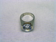 Contemporary Sterling Silver Ring with Ideal cut Cubic Zirconia stone