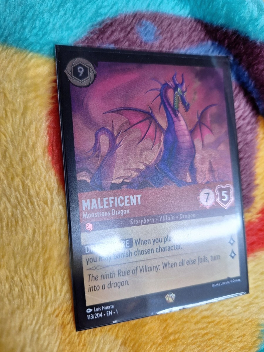 Disney Lorcana Maleficent Monstrous Dragon Legendary 113/204 EN 1