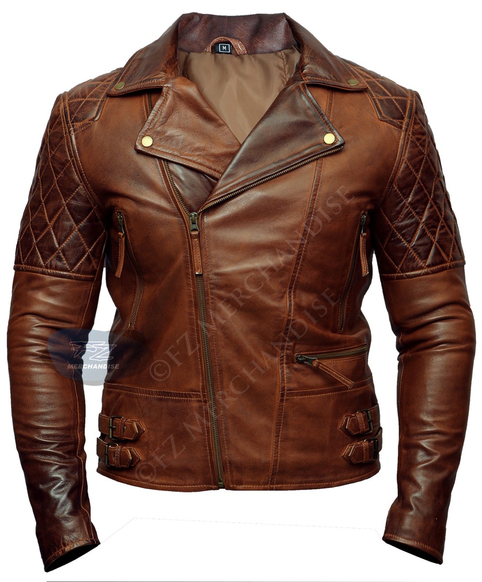 Distressed Leather Vintage Biker Leather Jacket Women's Distressed