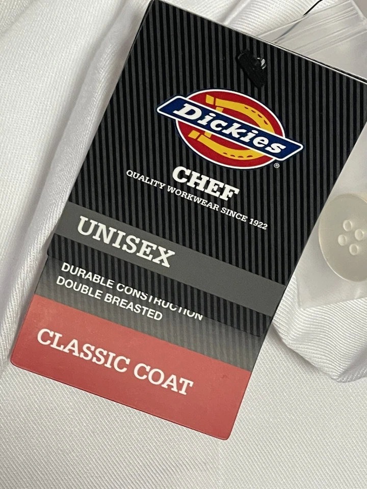 NWT DICKIES 5XL Classic Short Sleeve Classic CHEF Coat White DC49 - Image 3 of 4
