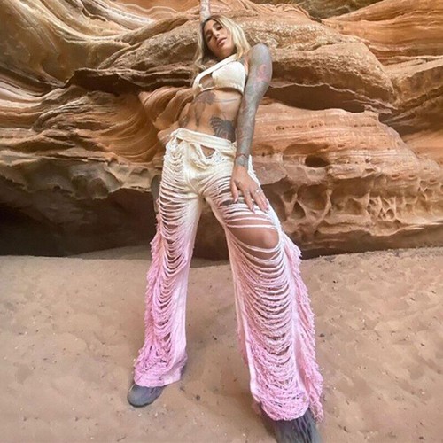 Damen Lange Hose Quastenhose Frühling Sommer Damenhose - Bild 29 von 33