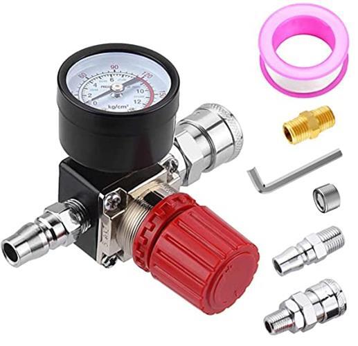 Preciva Air Compressor Pressure Regulator with Dial Gauge, 0-175 PSI Air Gauge
