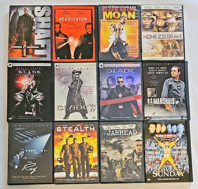 Shaft, Negotiator, Blade Trilogy, Ray, Stealth, Any Given Sunday - 12 DVD Lot 