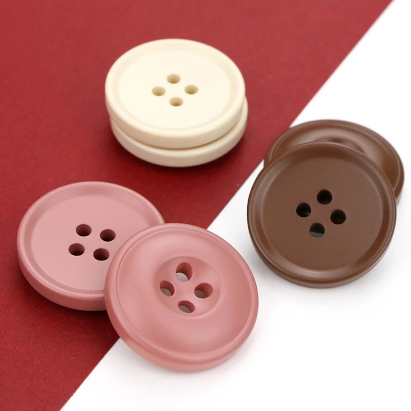 50pcs Round 4-Hole Resin Button Sewing Buttons Craft Cloth Decor DIY 15-30mm - Image 3 of 4