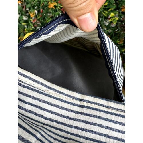 Burton Durable Goods Kilo Backpack Book Bag Striped Navy Yellow Lots of Pockets - Picture 7 of 12