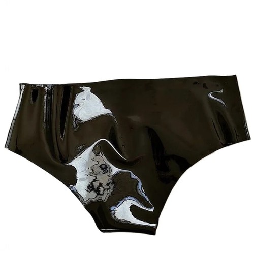 Men'S Latex Tight Briefs With Condoms - Picture 2 of 6