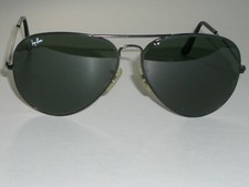 62MM VINTAGE B L RAY-BAN L2821 BLACK G15 UV LARGE METALS II AVIATOR SUNGLASSES