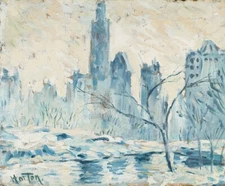 WILLIAM SAMUEL HORTON : Wintery View of New York : 1925 : Archival Art Print