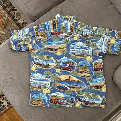 Reyn Spooner American Classics Corvette Button Up Aloha Hawaiian Camp Shirt M - Picture 6 of 8