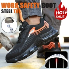 Mens Safety Work Steel Toe Shoes Rotating Puncture-Proof Indestructible Sneakers