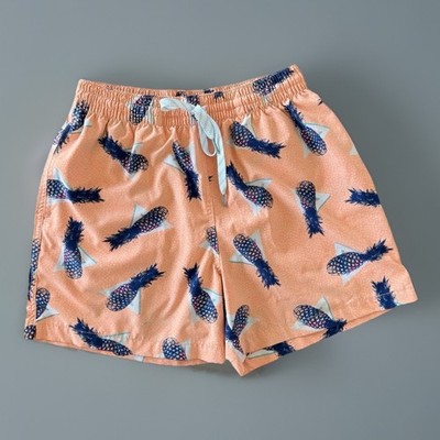 Chubbies Swim Shorts Mens Small Orange Blue Pineapple Print Swimwear Trunks