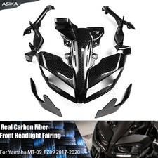 Kit de carenado de faros con capucha de nariz de pico superior de fibra de carbono para MT09 FZ09 2017-2020