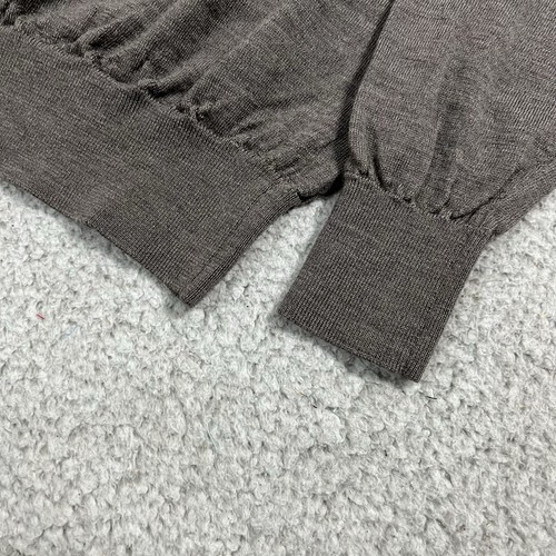 Suit Supply Sweater Mens Medium Gray Merino Wool Long Sleeve Crewneck Stretch - Picture 9 of 11