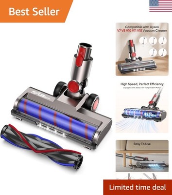 V-Shape Turbo Roller Brush for Dyson Vacuum - LED Headlight Cleaning Attachment
