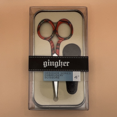 Gingher Mia No. 4 Embroidery Scissors 4'' Straight Tip Metal Designer Series