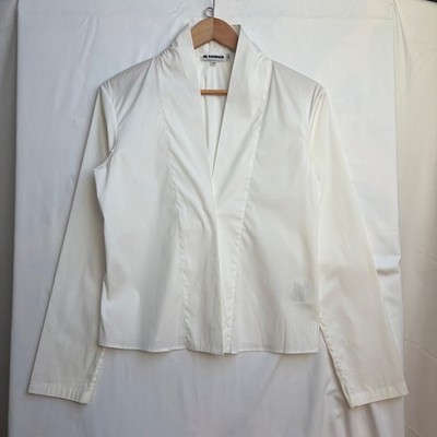 Jil Sander White Cotton Short Kimono Blouse (36) (Raf Simons)
