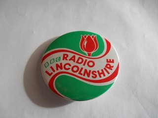 B B C radio Lincolnshire promotional vintage pin badge