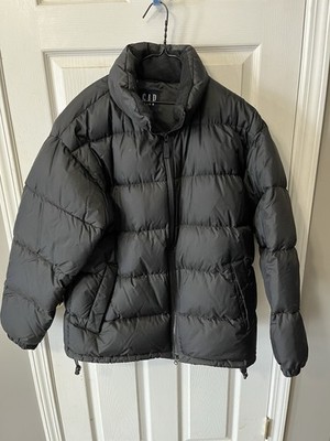 GAP Jacket Large Adult Black Warmest Full Zip Pocket Quilted Puffer Down Mens M