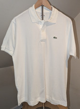 New Lacoste Men's Size 5 S-M White Polo 100 Cotton