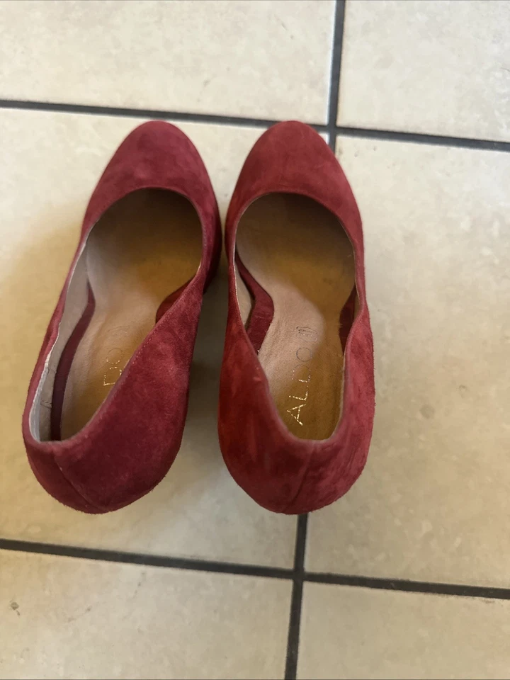 Tacones altos de cuero rojo para mujer talla 37 Foto 4 de 4