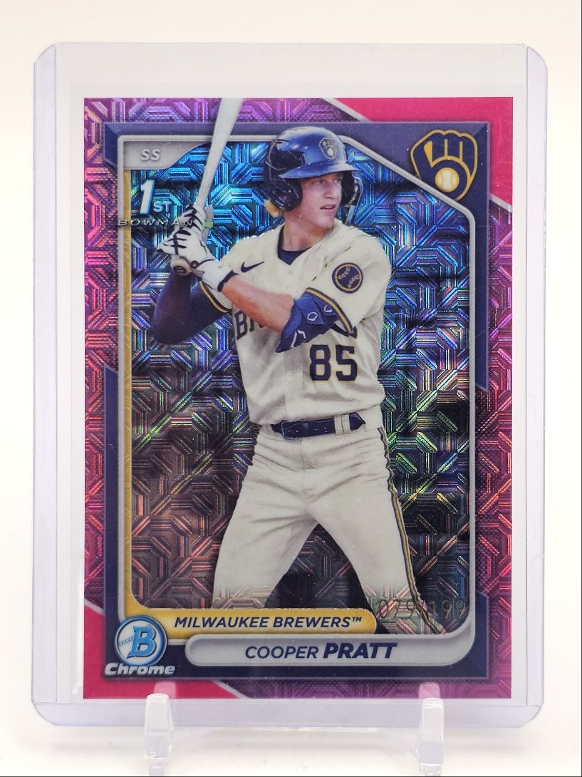 COOPER PRATT 2024 BOWMAN CHROME 1ST PINK MOJO BREWERS /199 Q1094