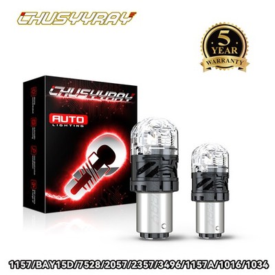 2X 1157 LED White/Amber DRL Switchback Turn Signal Indicator Parking Light Bulbs