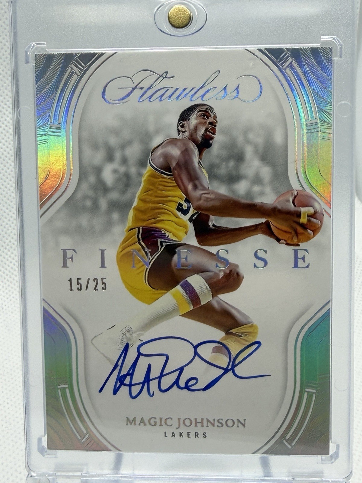 2024-25 Panini Flawless Finesse Signatures Magic Johnson Auto 15/25 Lakers view 2