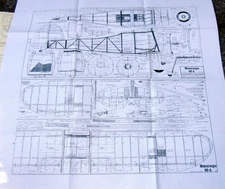 Monocoupe 90A Model Airplane Plans 1/2A , 40" WS.. reduced plans