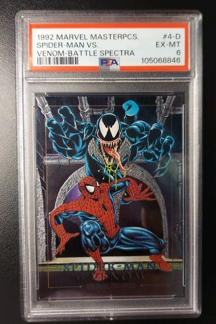 1992 Skybox Marvel Masterpieces Spider-man vs Venom Battle Spectra #4-D PSA 6