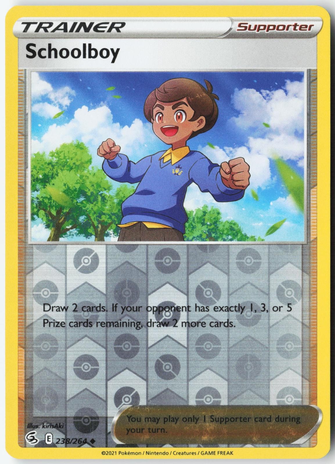 Schoolboy 238/264 Uncommon Fusion Strike Pokemon Reverse Holo Near Mint