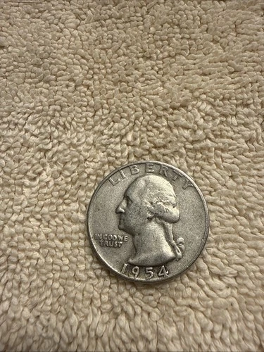 Below Melt 1954 D Washington Quarter in Fine cond actual coin in pic
