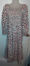 J. Crew Smocked Puff Sleeve Dress in Vintage Floral M Square Neck Peasant BD499