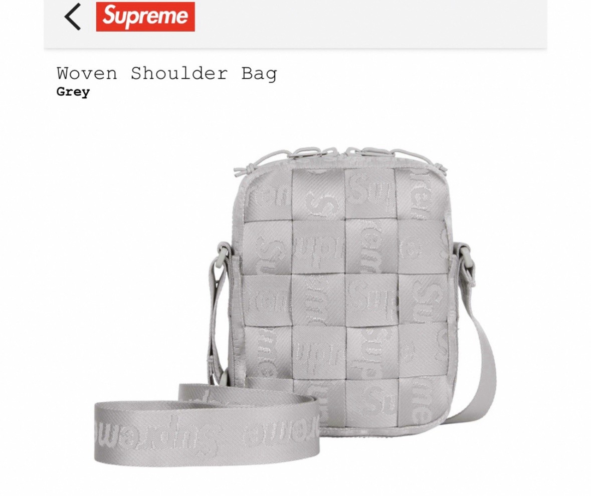 バッグ Supreme Woven Shoulder Bag Grey Supreme Woven Shoulder Bag Grey 100% Authentic | eBay