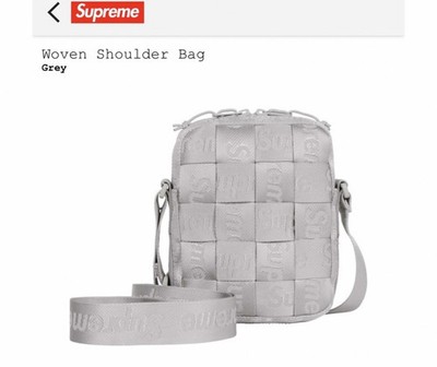 Supreme Woven Shoulder Bag Grey 100% Authentic
