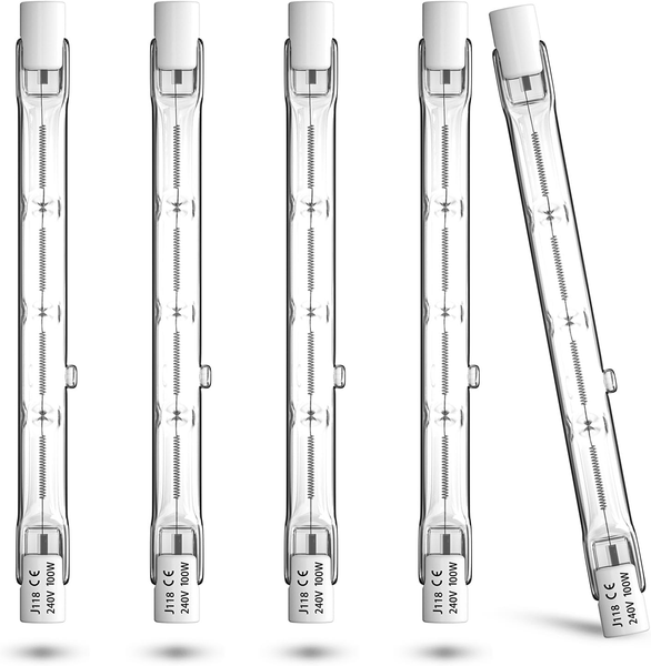 R7S Halogen Leuchtmittel, 118Mm 100W Dimmbare GlüHbirne, 2800K Warmweiß 5 Pack F-image