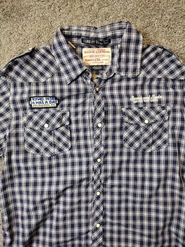 Scotch & Soda Men's Pearl Snap Shirt Mens XL RARE The Last Gentle Man M.C. NY - Picture 2 of 19