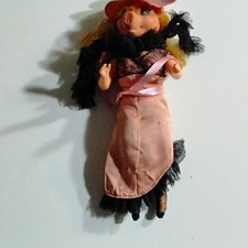 1979 Mattel Miss Piggy The Muppets 6in Figure Blonde Curly Hair Pink Dress Hat