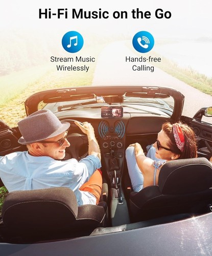 Kinivo BTC480Zestaw głośnomówiący Bluetooth do samochodów z gniazdem wejściowym Aux (3,5 mm).. - Zdjęcie 4 z 8